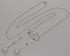 Antique French Belle Époque Negligee Necklace Platinum 14K Gold Old Mine Cut Diamonds C.1900