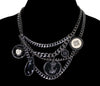 Givenchy Houte Couture Signature Necklace Gunmetal Nautical C.1980