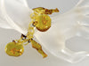 Vtg Rare Apple Juice Bakelite Reverse Carved Fishbowl Charm Bracelet C.1930