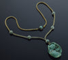 Antique Chinese Carved Turquoise Pendant Necklace C.1890
