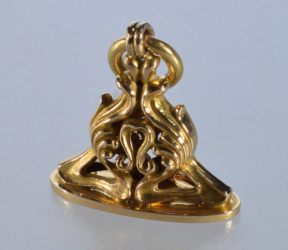 Antique Art Nouveau 14K Gold Seal Fob C.1900 003802