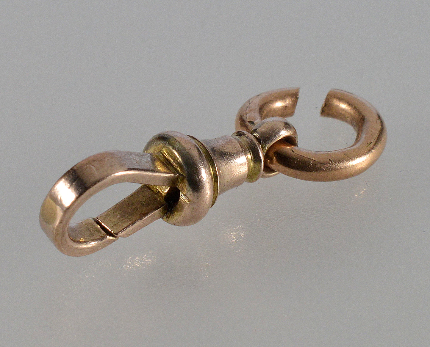 Victorian 9K Gold Dog Clip Clasp For Pocket Watch Albert Chain 0385