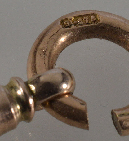 Victorian 9K Gold Dog Clip Clasp For Pocket Watch Albert Chain 0385