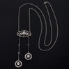 Antique French Belle Époque Negligee Necklace Platinum 14K Gold Old Mine Cut Diamonds C.1900