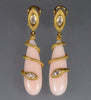 Italian 18K Gold 1.0 CTW Diamonds Coral Snake Earring C.1980