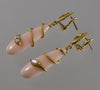 Italian 18K Gold 1.0 CTW Diamonds Coral Snake Earring C.1980