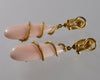 Italian 18K Gold 1.0 CTW Diamonds Coral Snake Earring C.1980