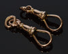 Victorian 9K Gold Pair Of Dog Clip Clasp For Pocket Watch Albert Chain 0313
