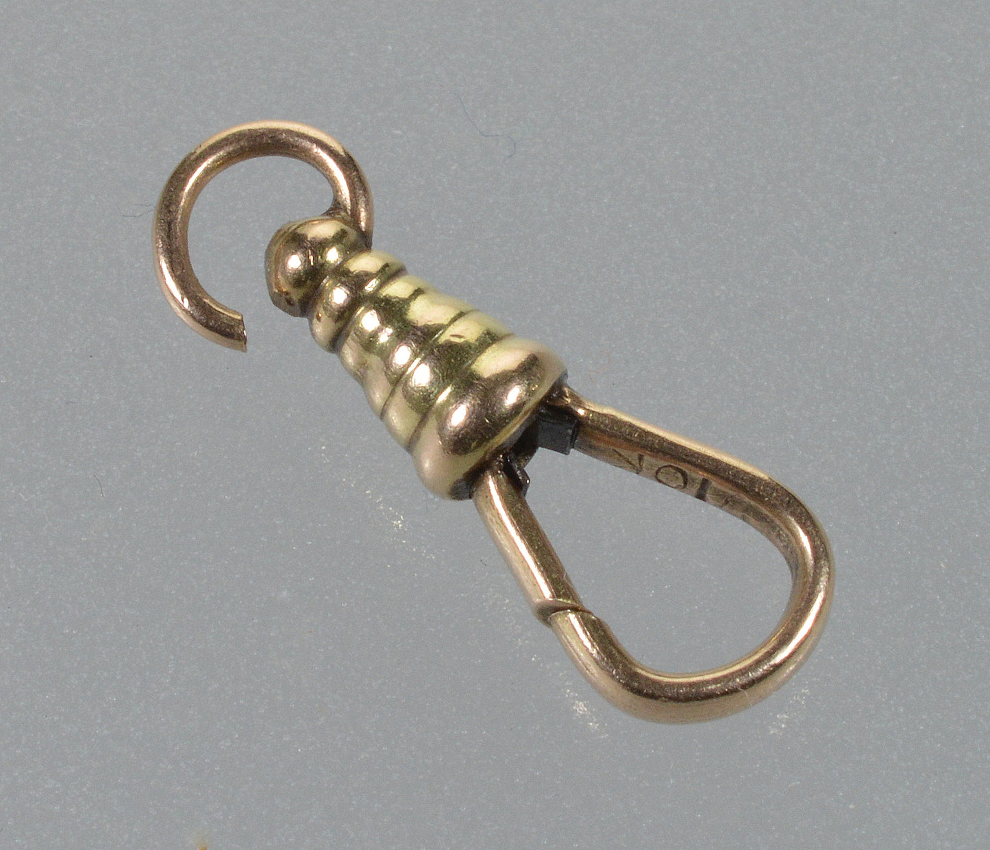 Victorian 10K Yellow Gold Dog Clip Clasp For Pocket Watch Albert Chain 0300