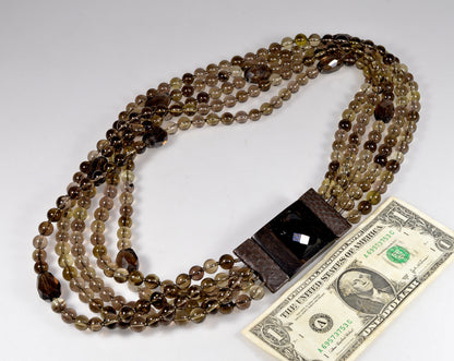 Georgio Armani Smoky Quartz Statement Necklace From Neiman Marcus