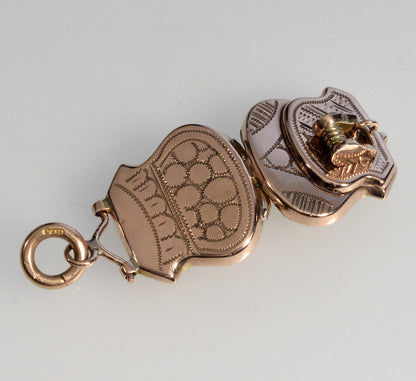 Antique Victorian 9K Gold Purse Locket Pendant C.1880 002880