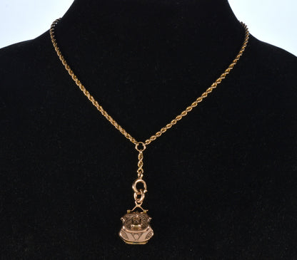 Antique Victorian 9K Gold Purse Locket Pendant C.1880 002880