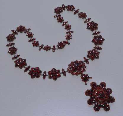 Antique Victorian Bohemian Garnet GF Necklace Locket C.1890