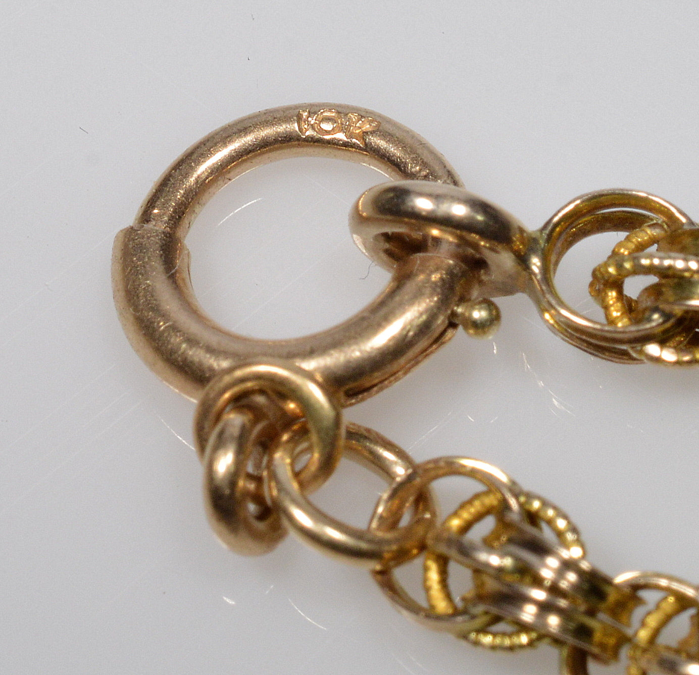 Antique Victorian 10K Gold Fancy Link Chain Necklace 31 1/2" C.1890