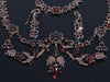 Antique Victorian Bohemian Garnet Necklace Earrings Set C.1890