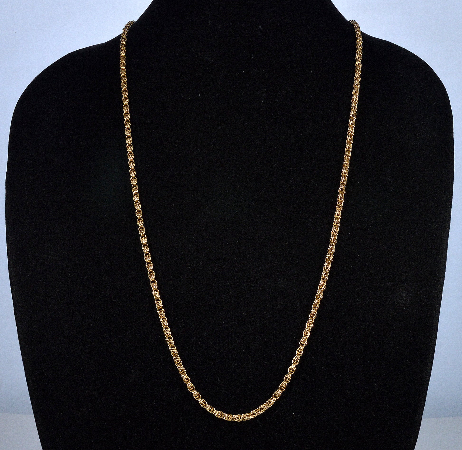 Antique Victorian 10K Gold Fancy Link Chain Necklace 31 1/2" C.1890