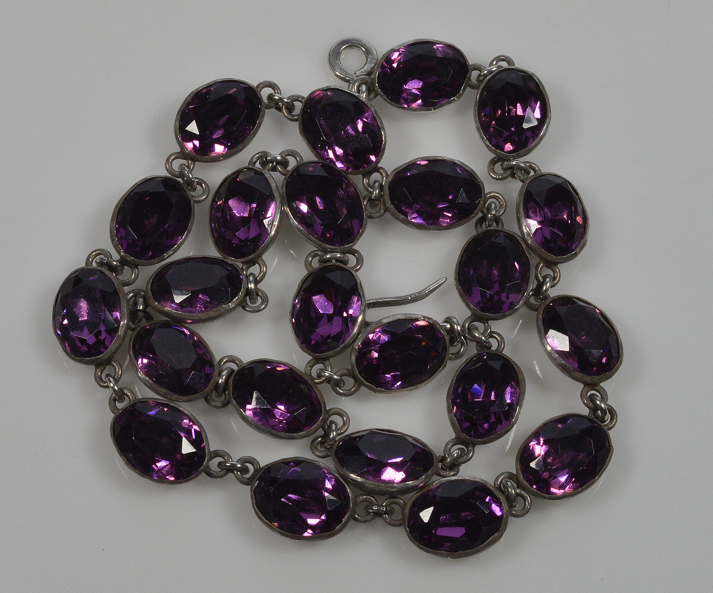 Antique Georgian Purple Paste Silver Riviere Necklace C.1820 003990