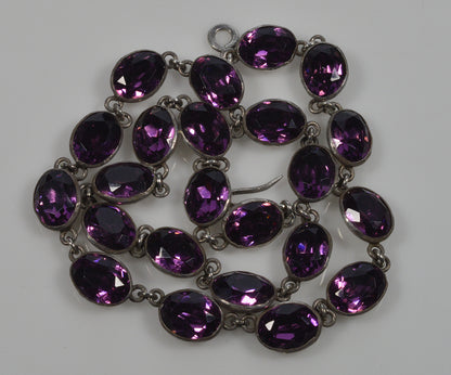 Antique Georgian Purple Paste Silver Riviere Necklace C.1820 003990