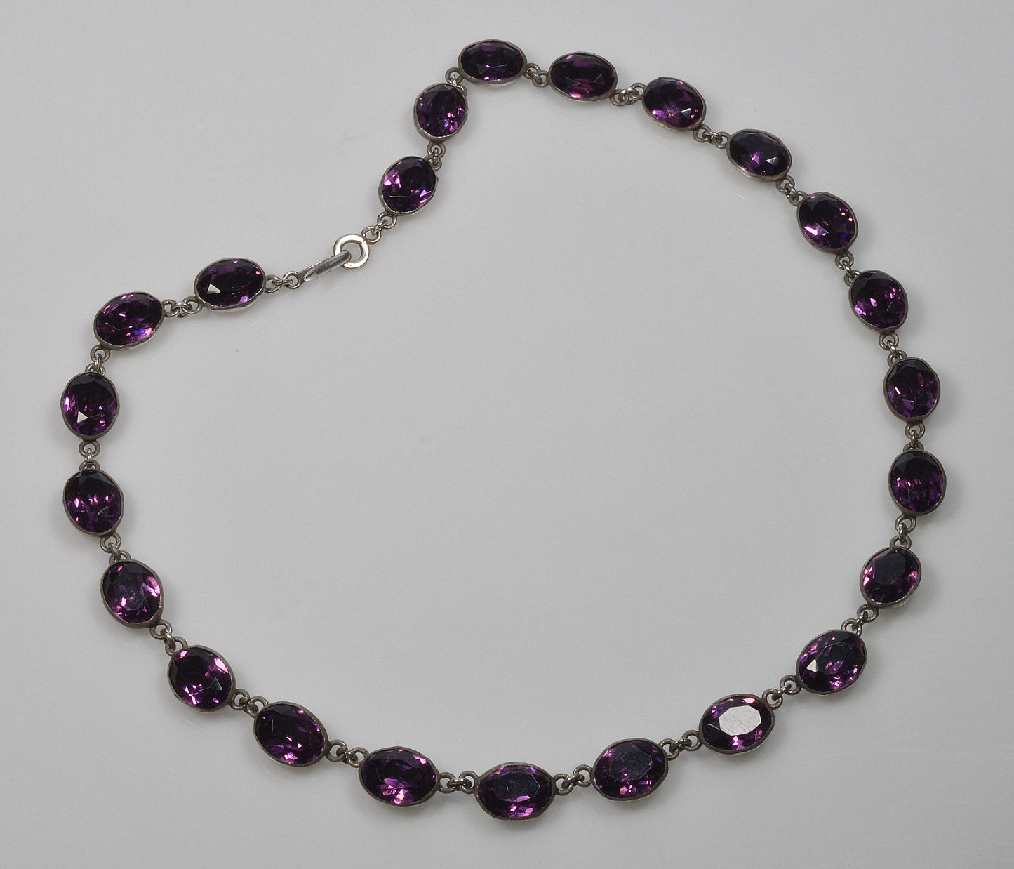 Antique Georgian Purple Paste Silver Riviere Necklace C.1820 003990