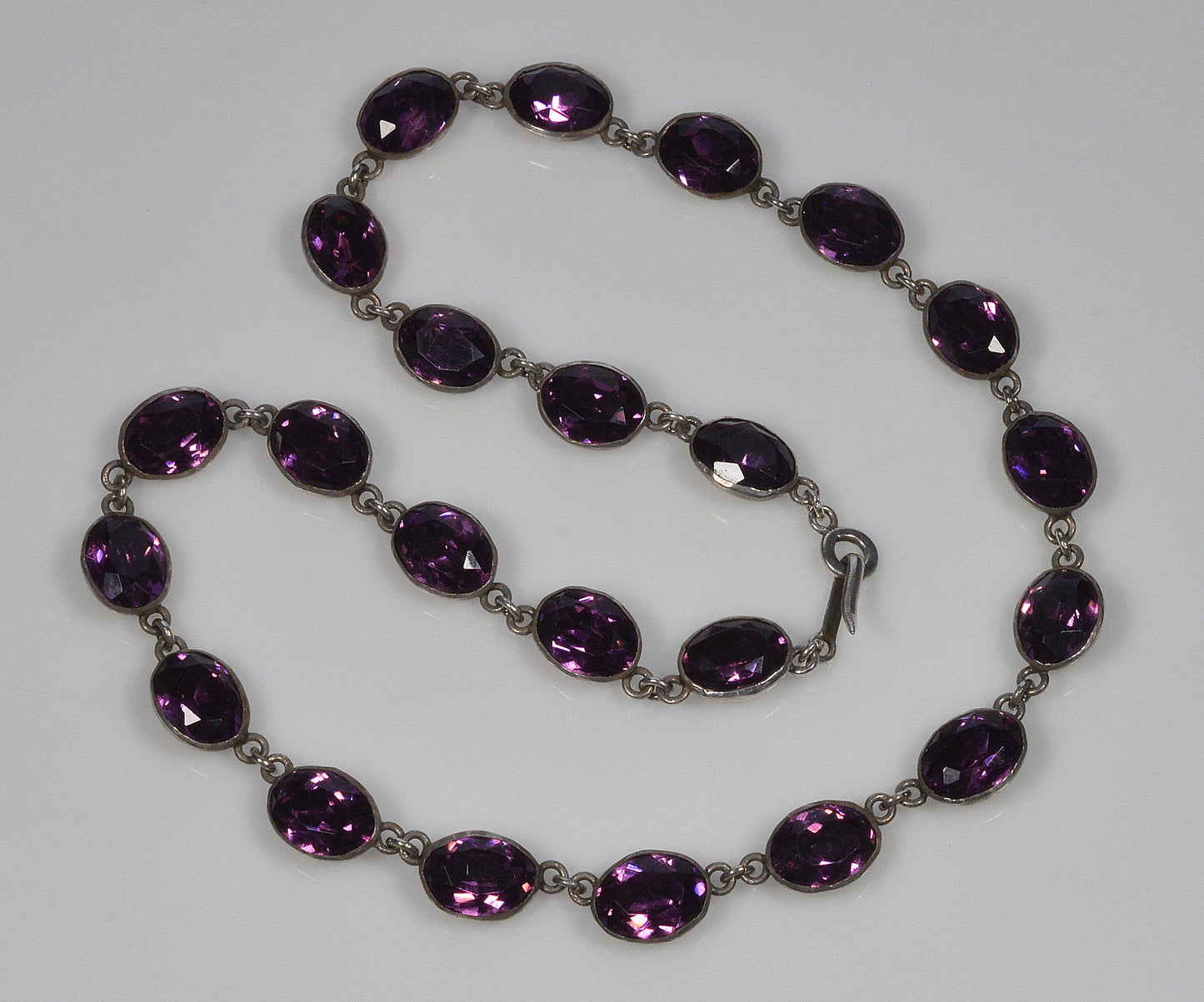Antique Georgian Purple Paste Silver Riviere Necklace C.1820 003990