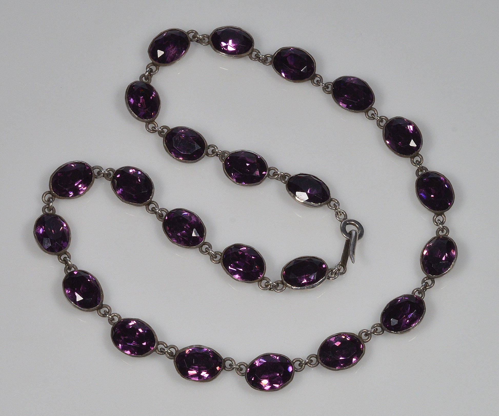 Antique Georgian Purple Paste Silver Riviere Necklace C.1820 003990