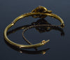 Antique Victorian Etruscan Revival 14K Gold Pearl Bangle Bracelet C.1880