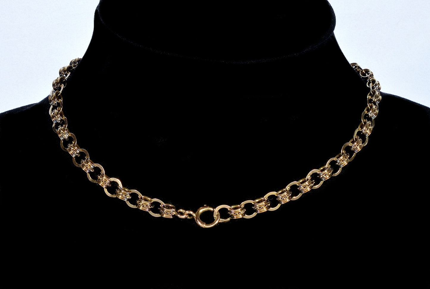 Antique Victorian 10K Gold Fancy Link Chain Necklace C.1890 003175