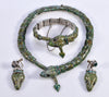 Margot de Taxco Enamel Sterling Snake Suite Necklace Bracelet Earrings