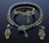Margot de Taxco Enamel Sterling Snake Suite Necklace Bracelet Earrings