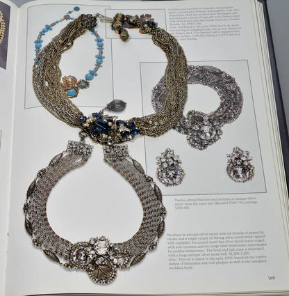 Miriam Haskell By Frank Hess Sapphire Glass Multi Chain Necklace Choker C.1930