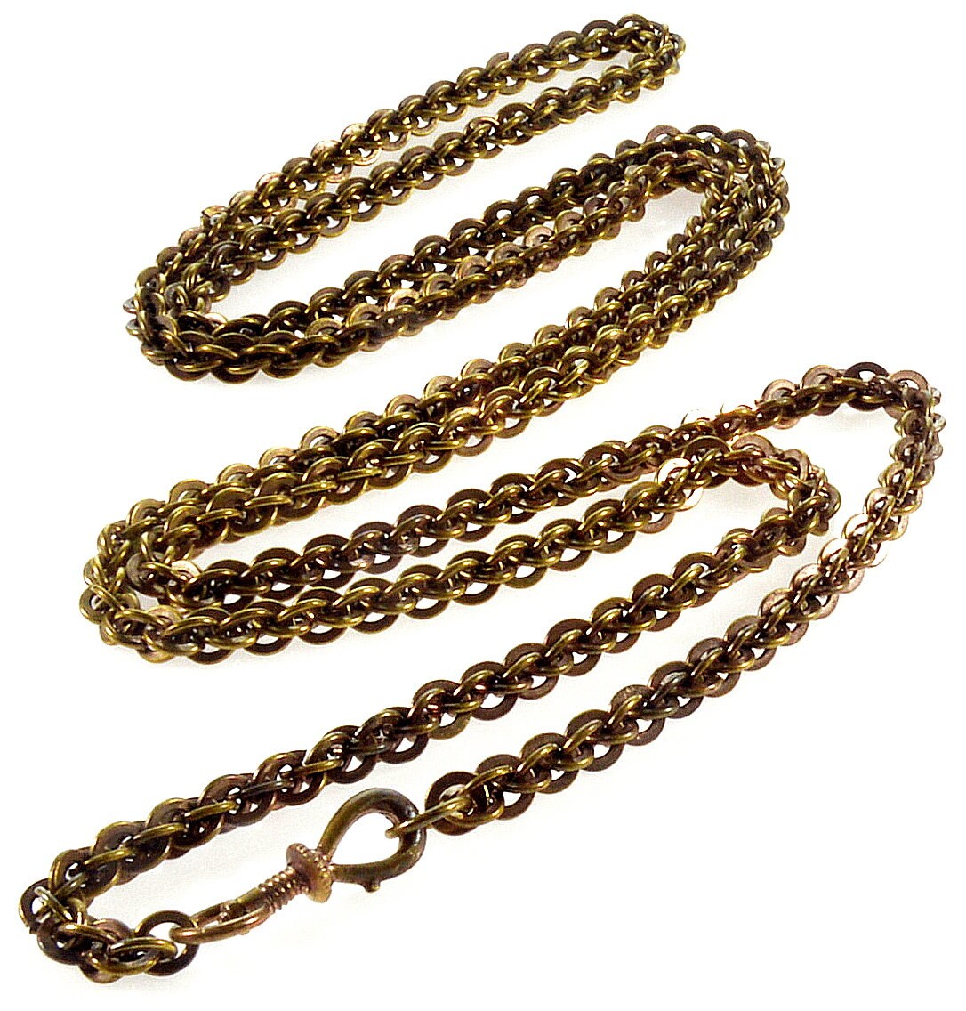 Antique Georgian Brass Guard Chain Necklace C.1800