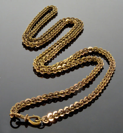 Antique Georgian Brass Guard Chain Necklace C.1800