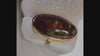 Rainbow Fire Agate 14K Gold Cocktail Ring Size 7