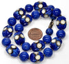 Lois Rousselet Lapis Lazuli Glass Puzzle Bead Necklace