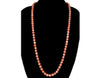 Vtg Angel Skin Carved Bead Necklace Flapper C.1950