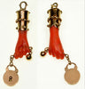 Antique Victorian 10K Coral Hand Fist Padlock Pendant C.1860