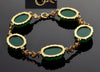 Antique Art Deco 14K Gold Chrysoprase Link Bracelet C.1920