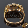 Antique Victorian French 18K Gold Ring Old Mine Cut Diamonds Eagle Hallmark C.1890
