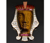 Antique Egyptian Revival 14K Gold Pharaoh Brooch Enamel Diamond Ruby Tiger's Eye C.1900