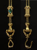 Antique Georgian 10K Gold Hand Fist Necklace Slide Guard Chain Turquoise C.1820