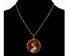 Art Nouveau Swiss Enamel Portrait Pendant Guilloche Sterling C.1900