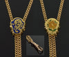 Antique Victorian 14K Gold Enamel Slide Guard Chain C.1890