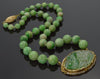 Products Antique Art Deco 14K Jadeite Jade Hand Carved Plaque Bead Seed Pearl Necklace C.1920