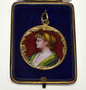 Art Nouveau Swiss Enamel Portrait Pendant Guilloche Sterling C.1900