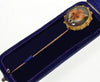 Victorian 9K Gold Enamel Porcelain Fox Stick Pin by W.B.Ford in Original Box C.1870