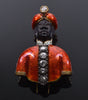 Products Victorian Italian Blackamoor Brooch Dress Clip 18K Gold 1.9 CTW Diamond Enamel C.1870