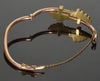 Antique Victorian Etruscan Revival 14K Gold Turquoise Hinged Bracelet C.1870