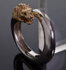 MAZ Large Lion's Head Earrings Bracelet Set 14K Gold Sterling Emerald