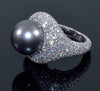 Italian 18K Gold Diamond South Sea Pearl Cocktail Ring