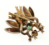 Antique Victorian 14K Gold Bee Brooch Diamond Emerald Pearl Ruby Enamel C.1890Antique Victorian 14K Gold Bee Brooch Diamond Emerald Pearl Ruby Enamel C.1890